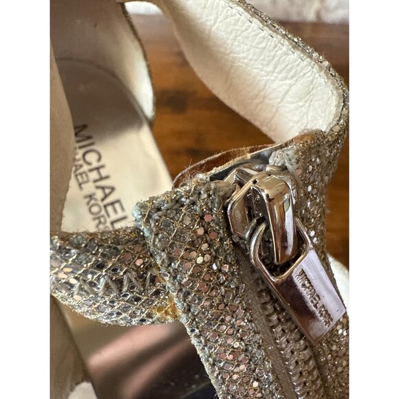 Michael Kors Womens Silver Glitter High Heel Sandals Size 7 - Picture 13 of 16